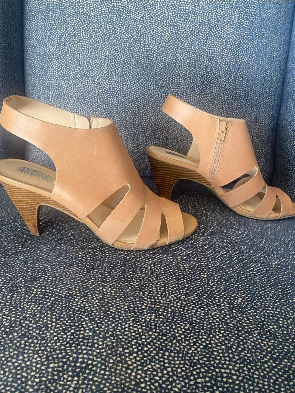 INC International Concepts Honey Tan Cutout Open-Toe Heel